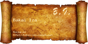 Bakai Iza névjegykártya